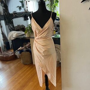 House of CB Elegant Pink Wrap Dress Small